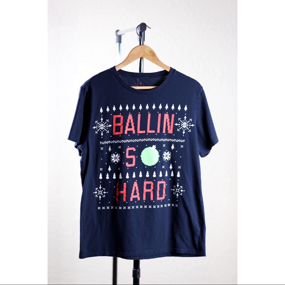 American Eagle Ugly Christmas “Ballin So Hard” - L